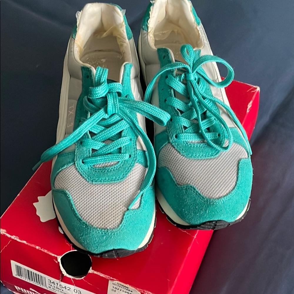 Puma Teal and Gray Sneakers